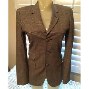 Vintage Couture Jacket Designer Jean Paul Gautier Lama Wool Houndstooth Fully Li